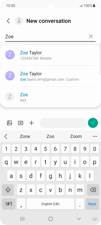 Press the required contact.