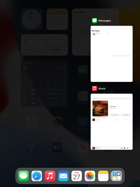 Slide upwards on the required application to end it.