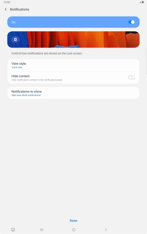 Press the required settings to turn them on or off.