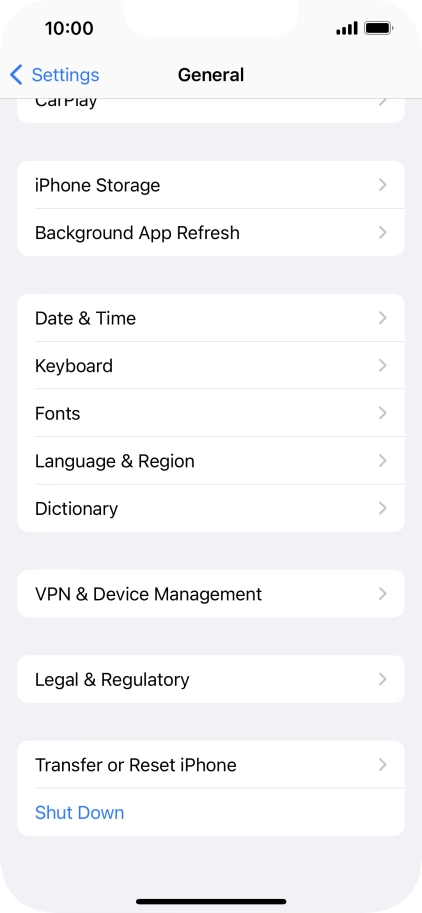 Press Transfer or Reset iPhone.