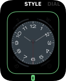 Turn the Digital Crown to change between the different designs.