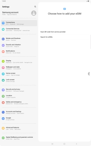Press Scan QR code from service provider.