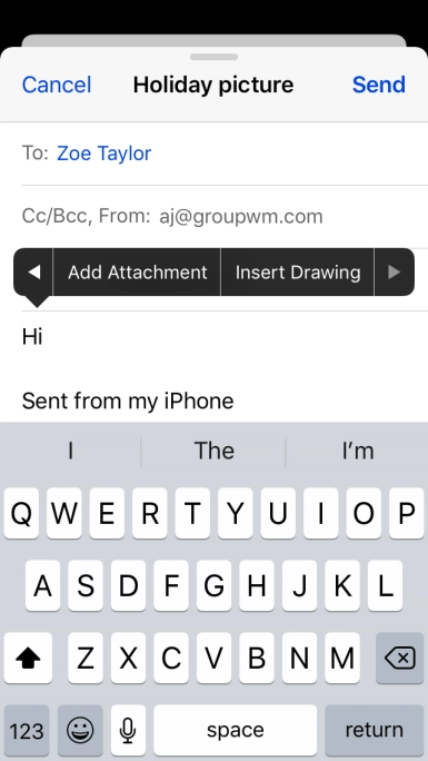 Press Add Attachment and follow the instructions on the screen to attach a document.