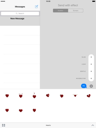 Press Bubble and follow the instructions on the screen to add a speech bubble effect to your iMessage.