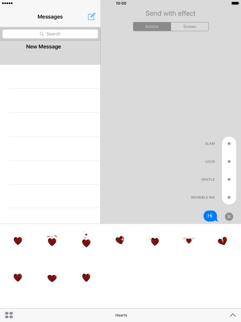 Press Bubble and follow the instructions on the screen to add a speech bubble effect to your iMessage.