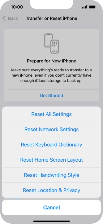 Press Reset All Settings.