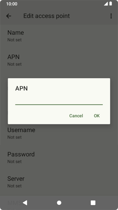 Key in live.vodafone.com and press OK.
