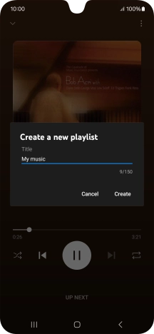 Key in a name for the playlist and press Create.