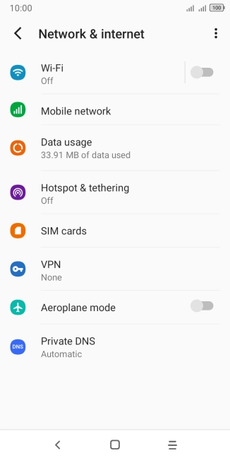 Press Mobile network.