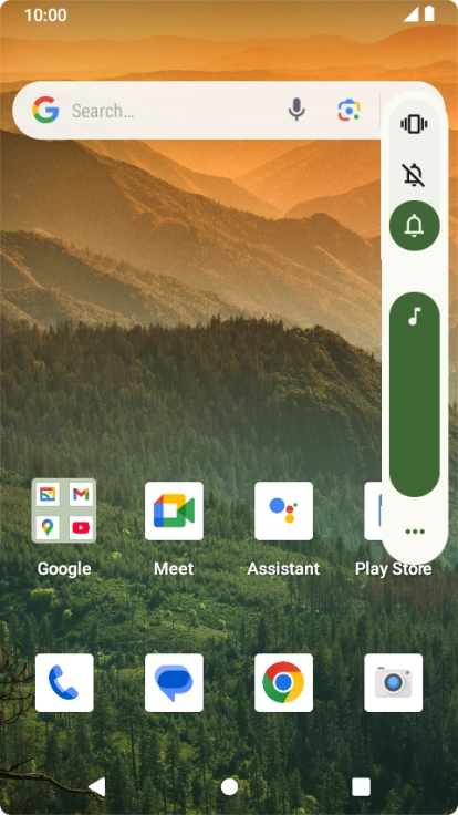 Press the silent mode icon to turn on silent mode.