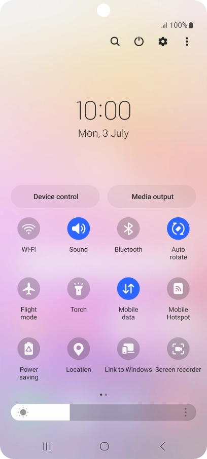 Press the settings icon.