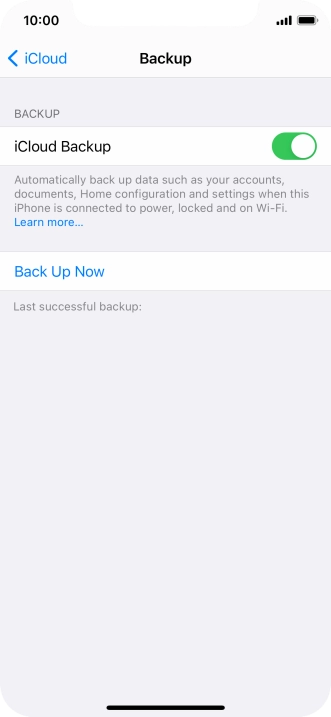 Press Back Up Now and wait while the phone memory is backed up.