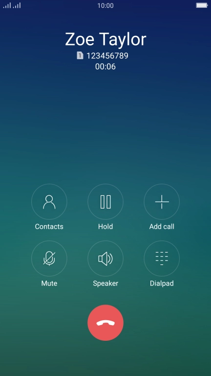Press the end call icon.