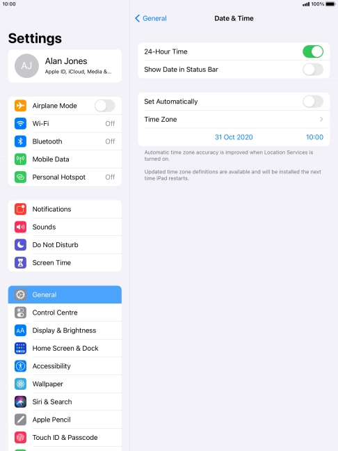 Press the indicator next to 