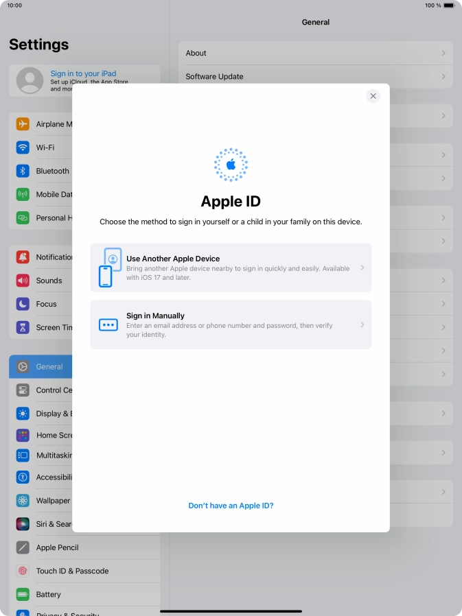 Press Sign in Manually.