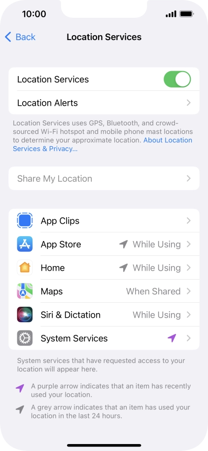 Press the required app.