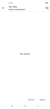 To create a new folder, press the new folder icon and follow the instructions on the screen to create a new folder.