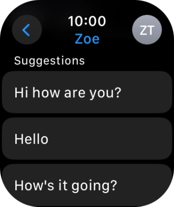 Press the required quick reply.