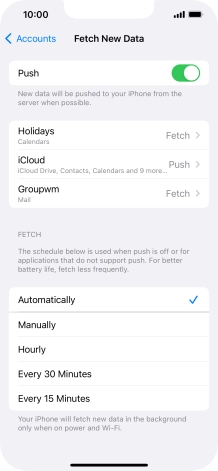 Press the indicator next to 