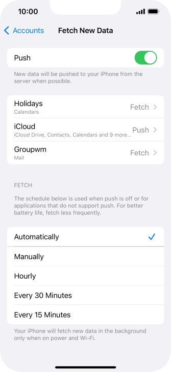 Press the indicator next to 
