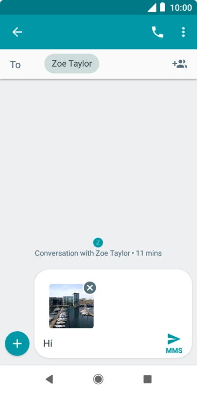 Press the send icon when you've finished your picture message.