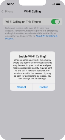 If you turn on the function, press Enable.