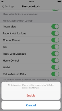 If you turn on the function, press Enable.
