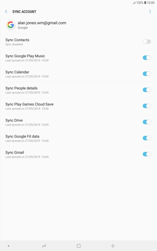 Press the indicator next to 