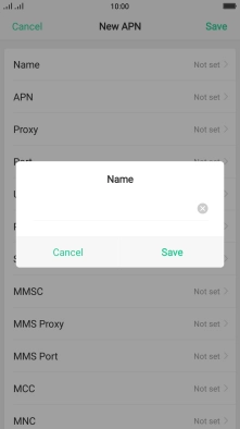 Key in Vodafone Internet and press Save.