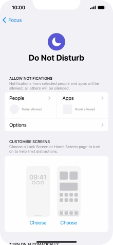 Press People and follow the instructions on the screen to select which contacts you would like to receive calls and notifications from when Do Not Disturb is turned on.