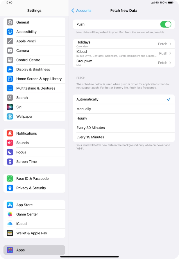 Press the indicator next to 