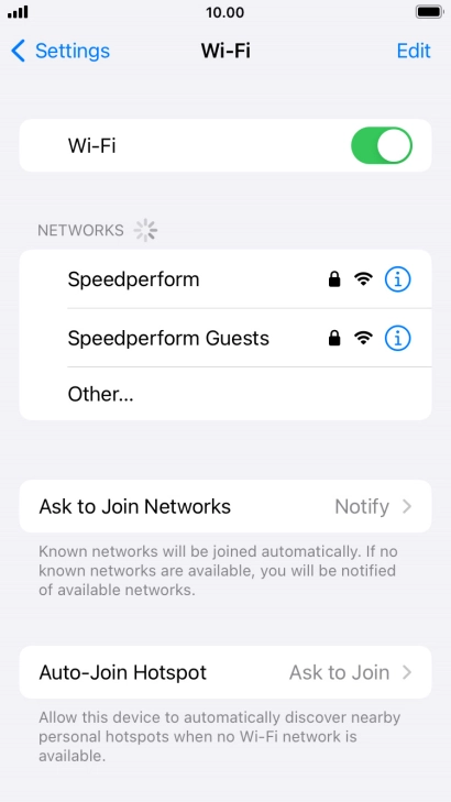 Press the required Wi-Fi network and key in the password for the Wi-Fi network.