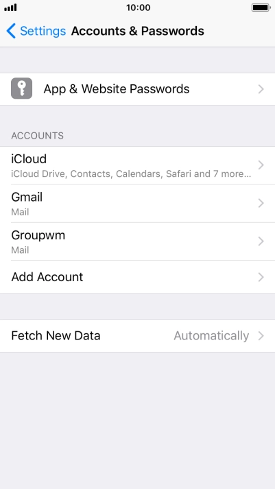 Press the required account.