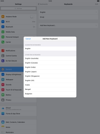 Press the required language to add it.