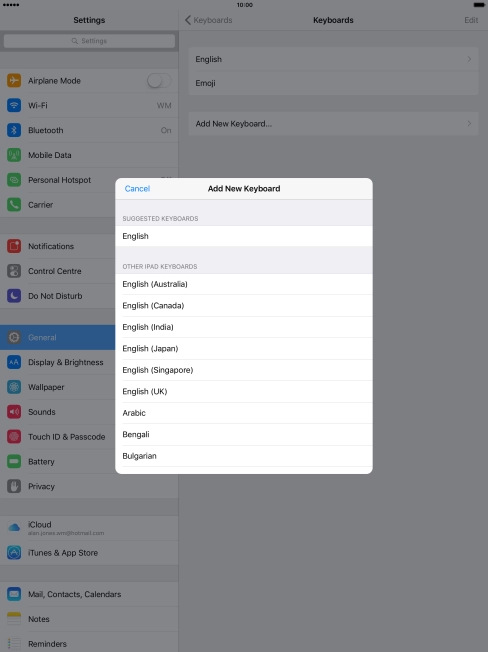 Press the required language to add it.