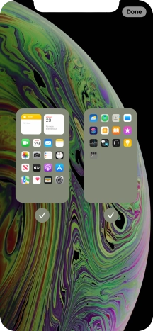 Press the fields below the required home screens to select or deselect them.