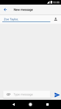 Press the text input field and write the text for your text message.