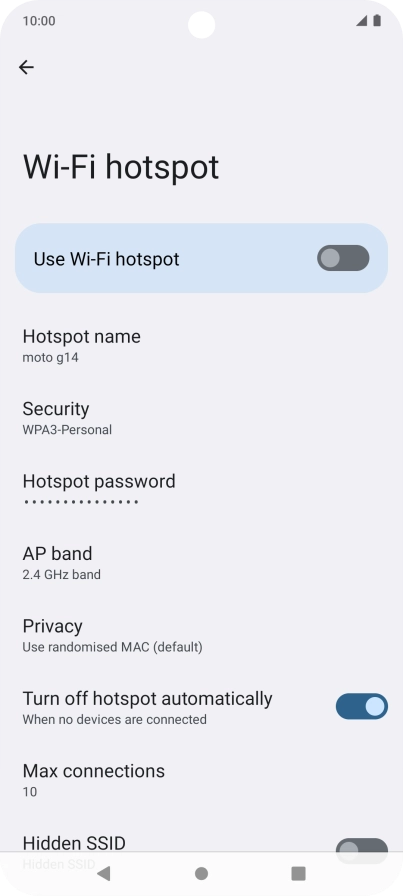 Press Hotspot password.