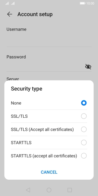 Press None to turn off the function.
