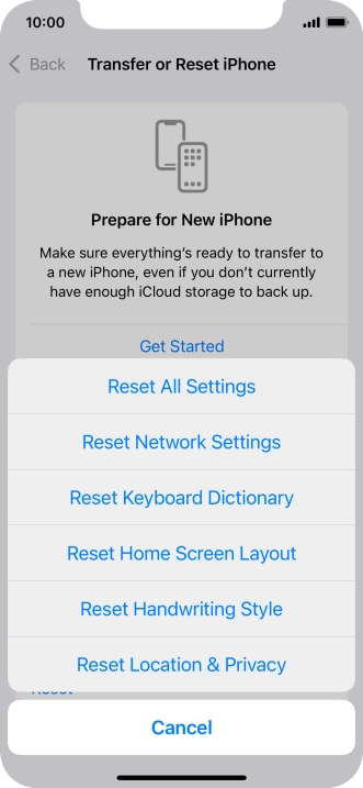 Press Reset Network Settings.