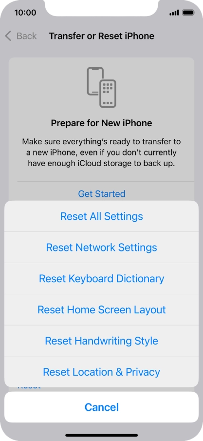 Press Reset Network Settings.
