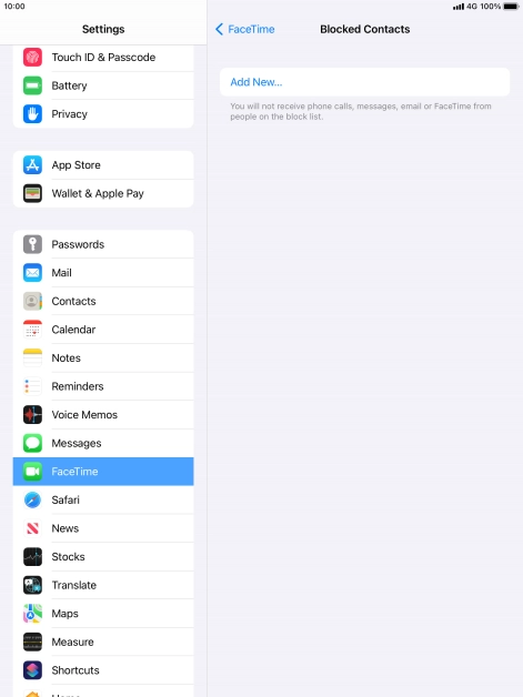 Press Add New... and follow the instructions on the screen to block a contact.