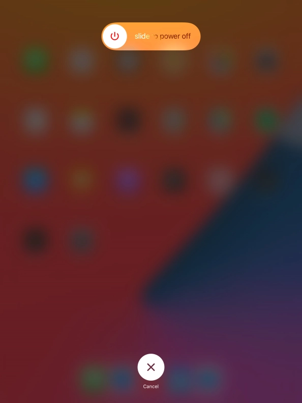 Press and drag the power off icon right.