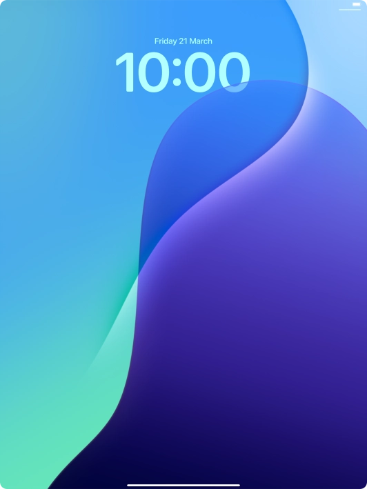 Press and hold anywhere on the lock screen.