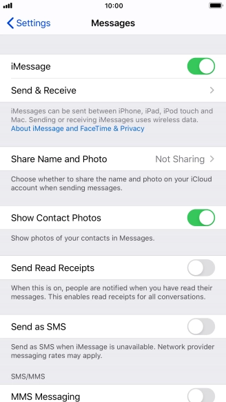 Press the indicator next to 