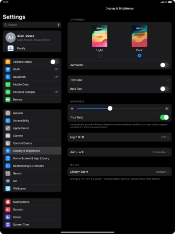 Press the indicator next to 