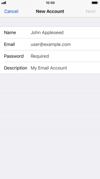 Press Name and key in the required sender name.