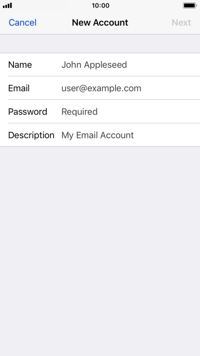 Press Name and key in the required sender name.