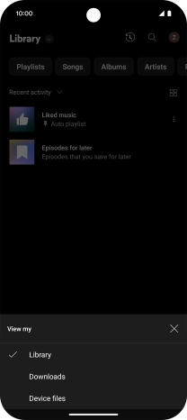 Press the required category and go to the required audio file.