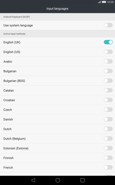 Press the required language to add it.